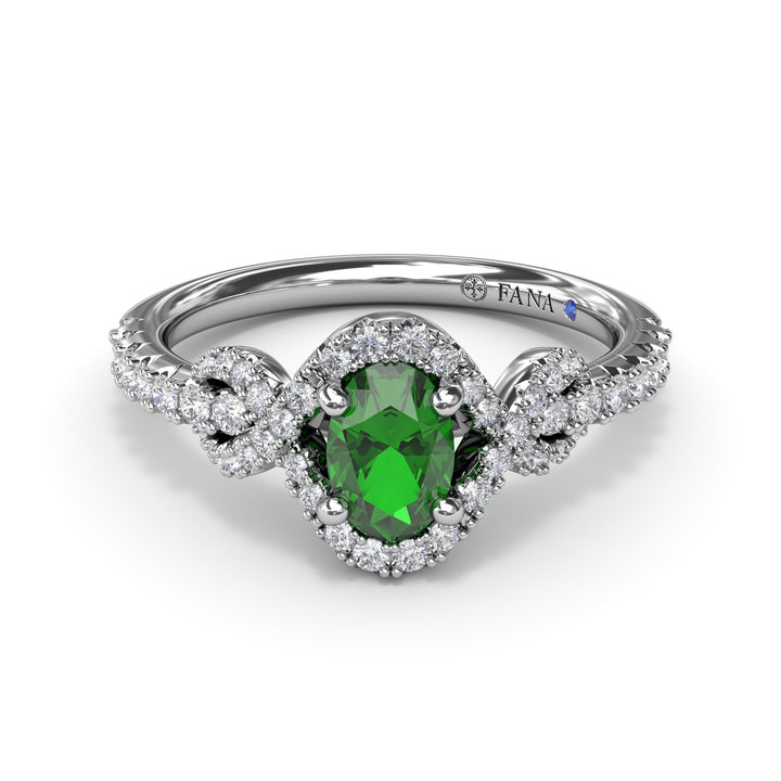 Love Knot Emerald and Diamond Ring