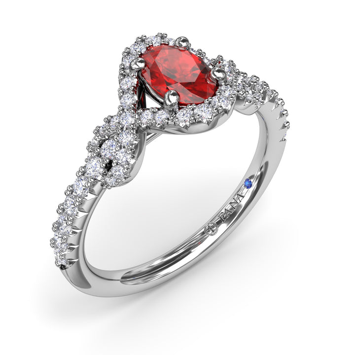 Love Knot Ruby and Diamond Ring