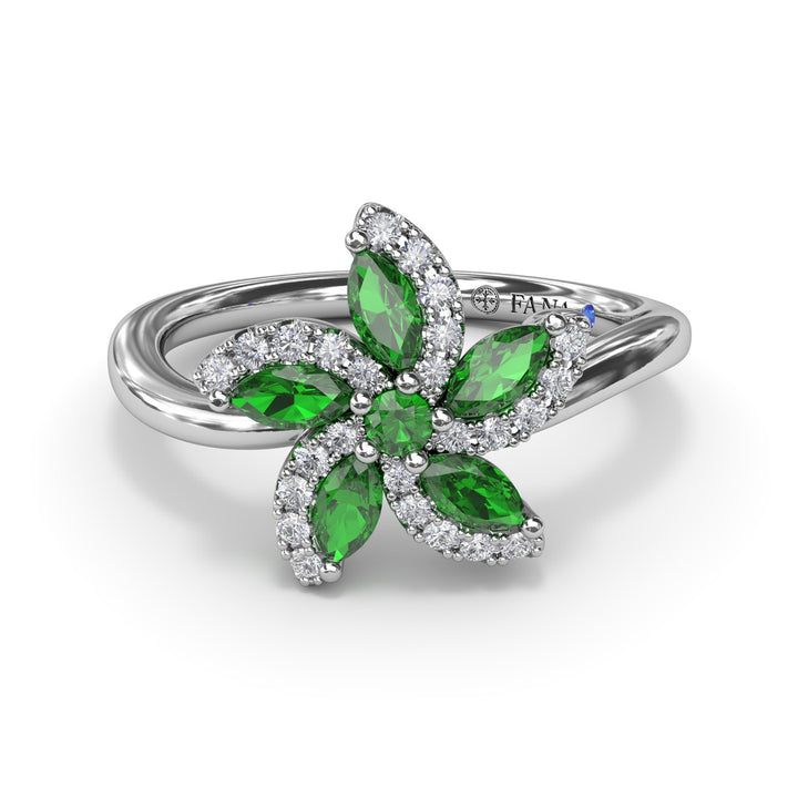 Emerald and Diamond Catalina Ring