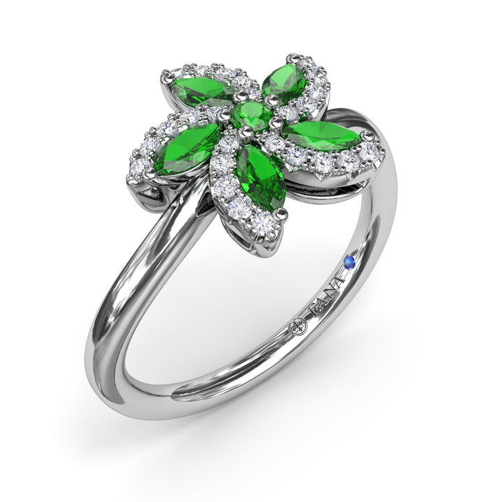 Emerald and Diamond Catalina Ring