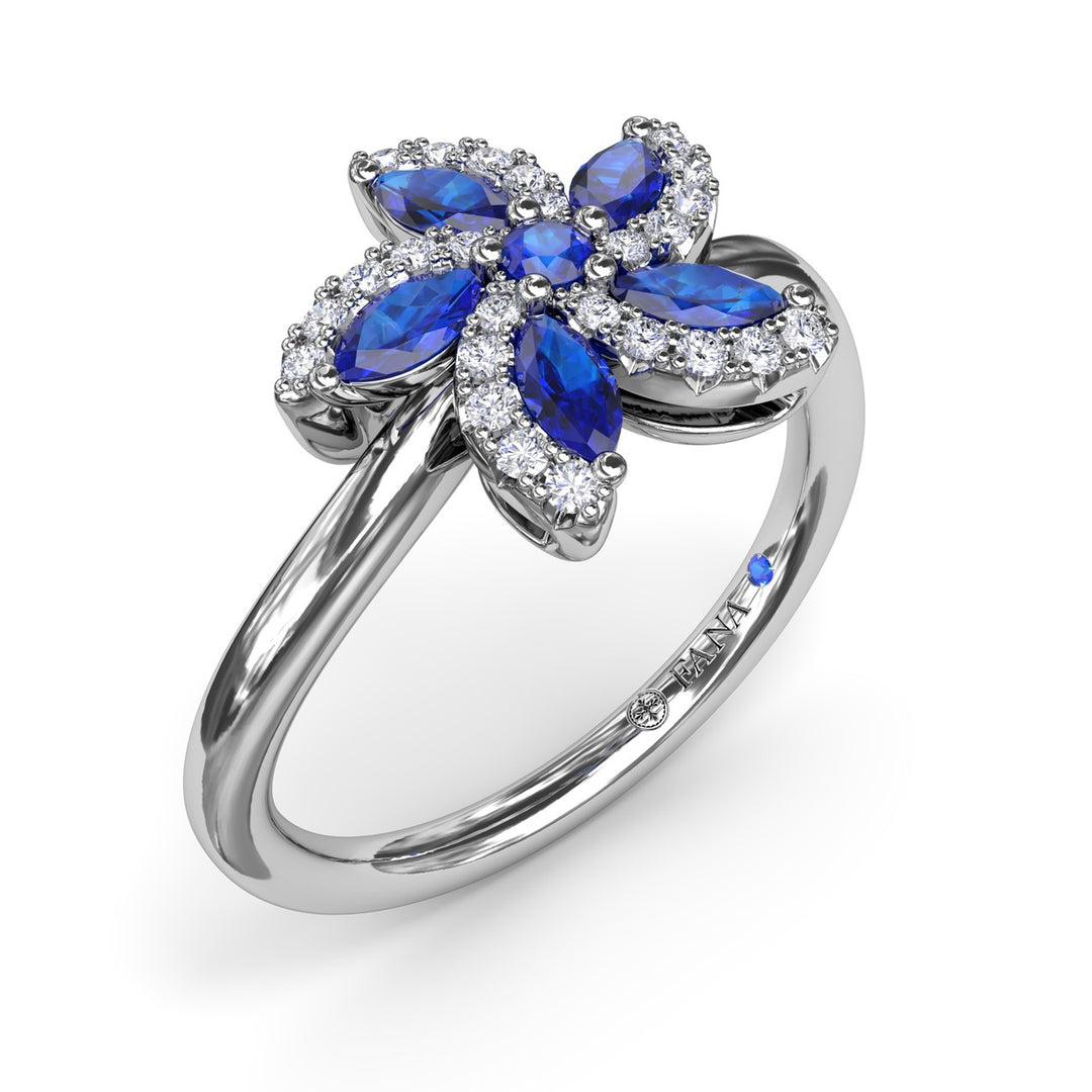 Sapphire and Diamond Catalina Ring