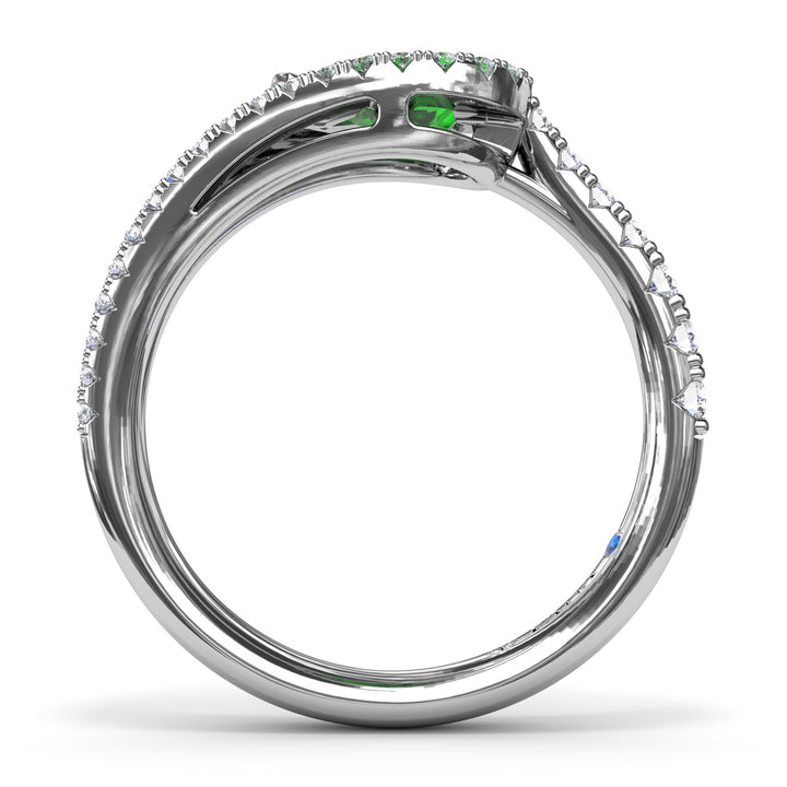 Emerand and Diamond Wrap Ring