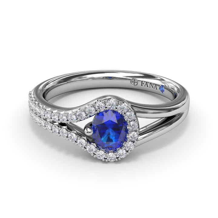 Split Sapphire and Diamond Wrap Ring