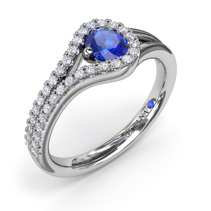 Split Sapphire and Diamond Wrap Ring