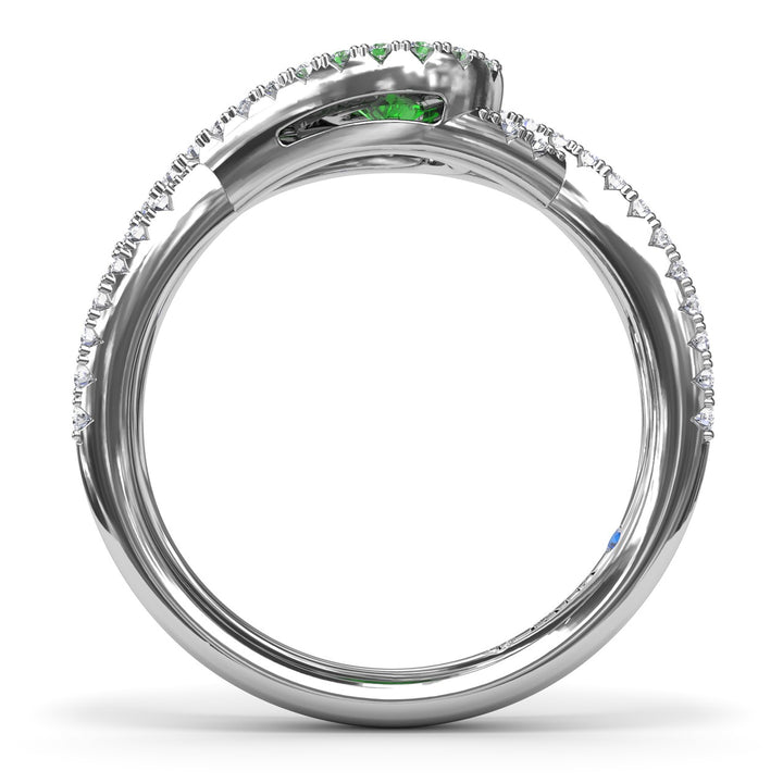 East-to-West Oval Emerald Ring