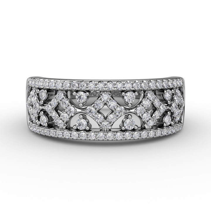 Geometric Pave Diamond Band