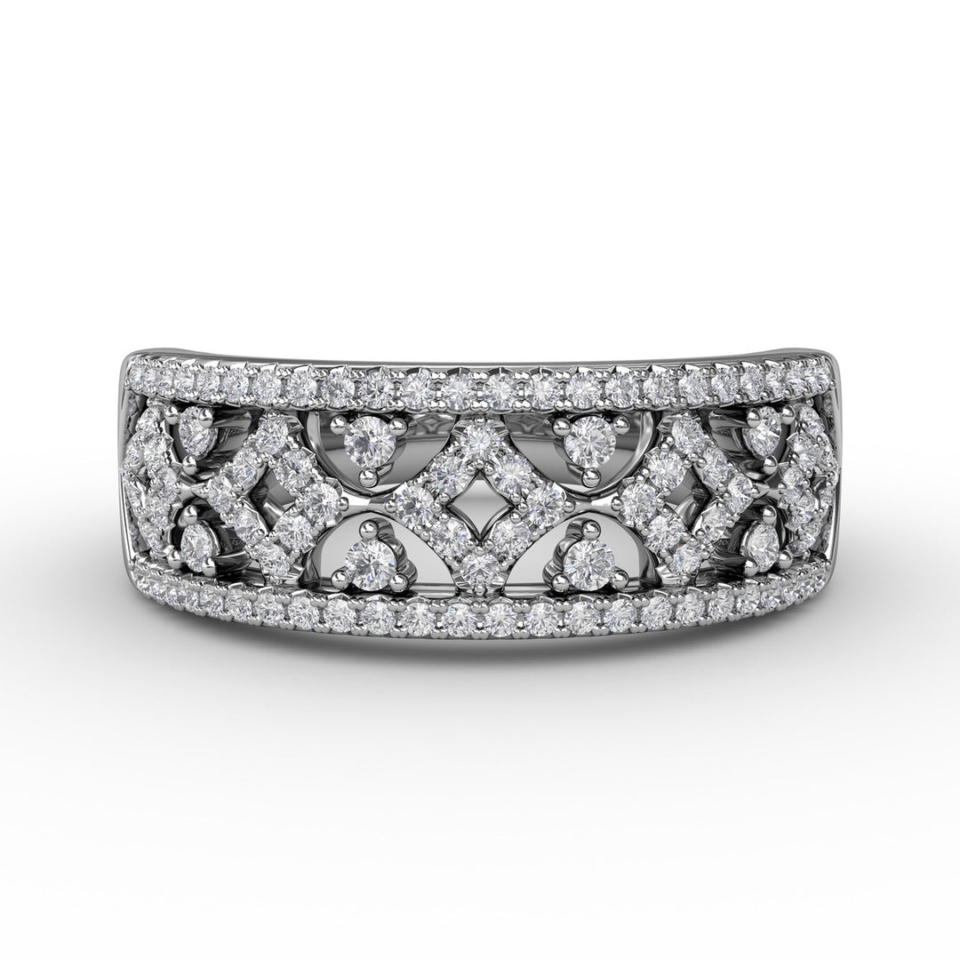 Geometric Pave Diamond Band