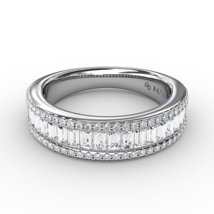 Triple-Row Baguette Diamond Band