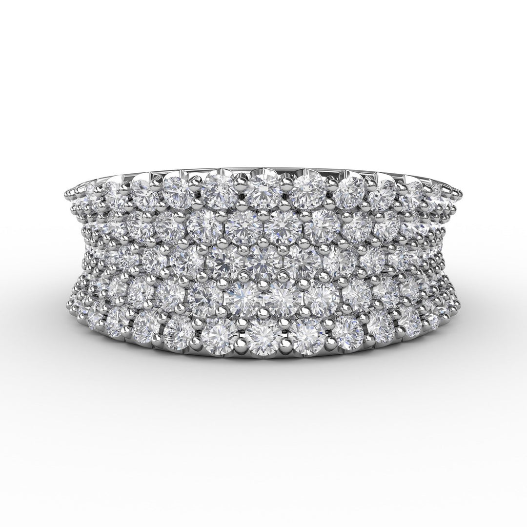 Five-Row Shared Prong Diamond Band