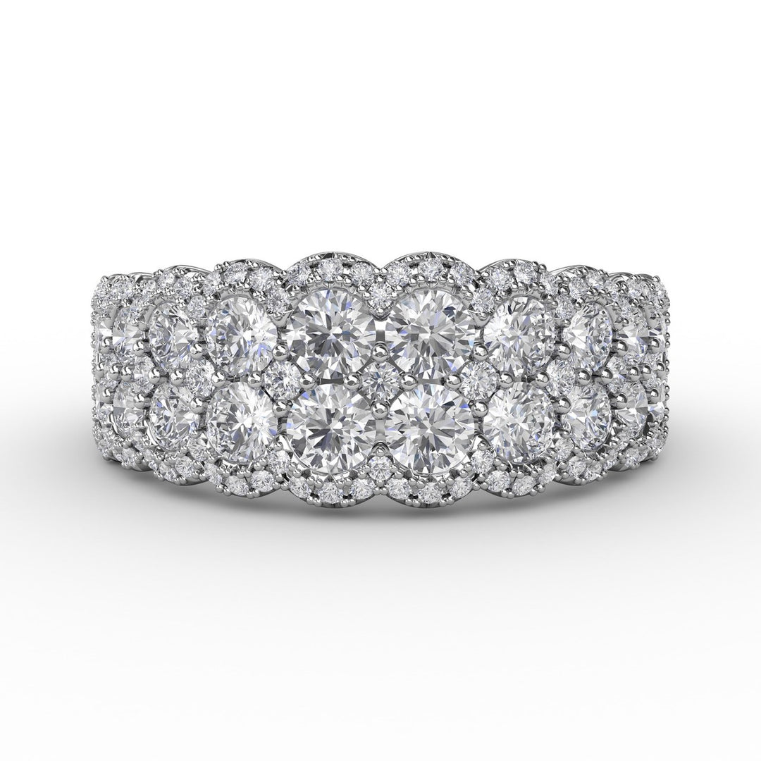 Multi-Layered Round Diamond Band