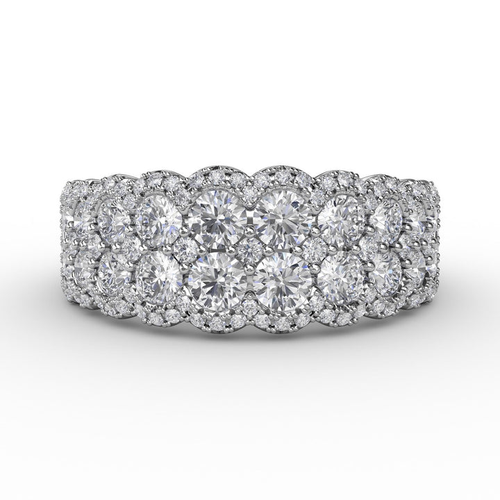 Multi-Layered Round Diamond Band