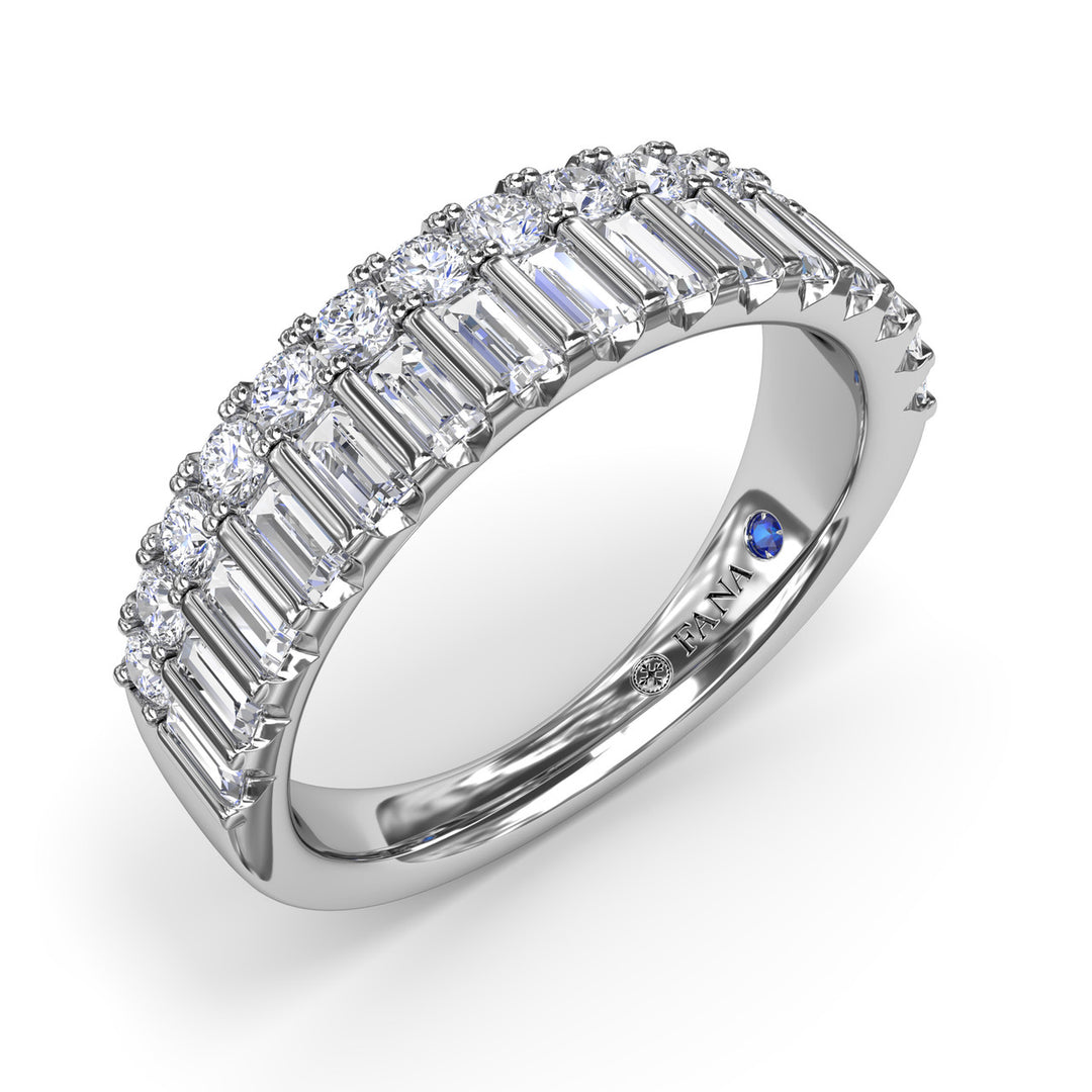 Baguette and Round Diamond Band