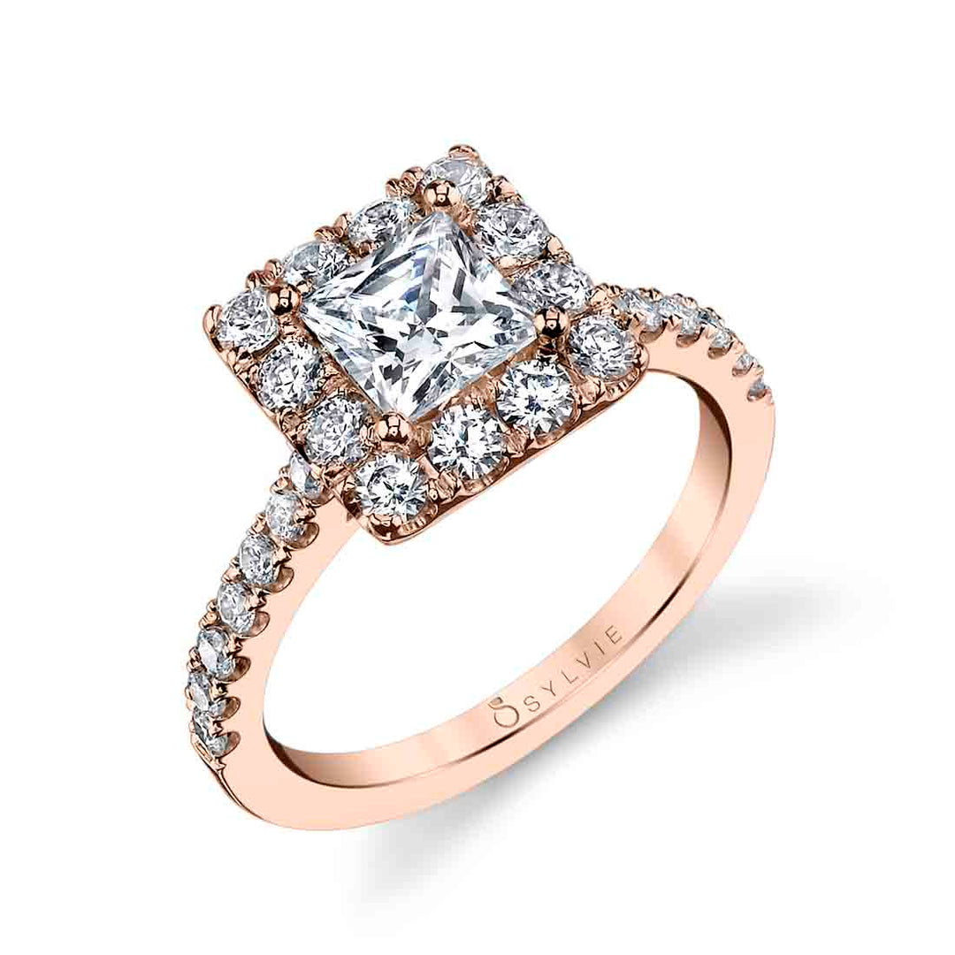 Princess Cut Classic Halo Engagement Ring - Jacalyn