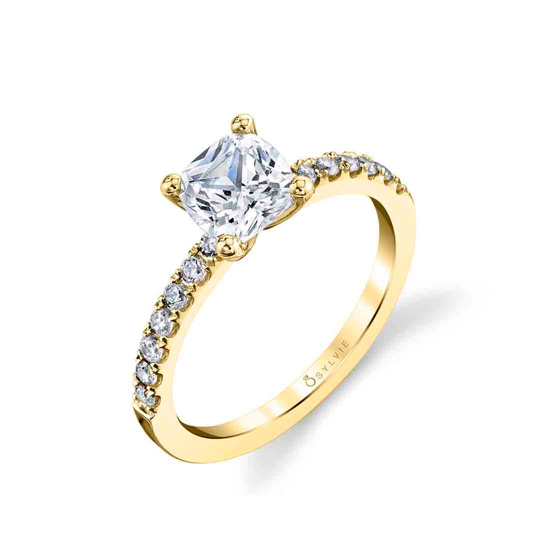 Cushion Cut Classic Engagement Ring - Celeste