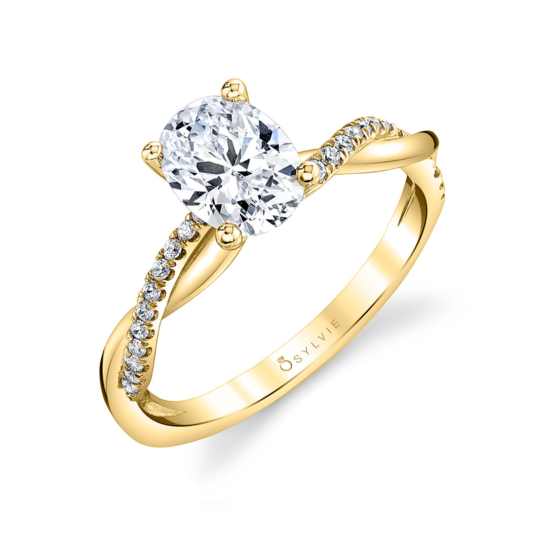 Oval Cut Diamond Spiral Engagement Ring - Yasmine