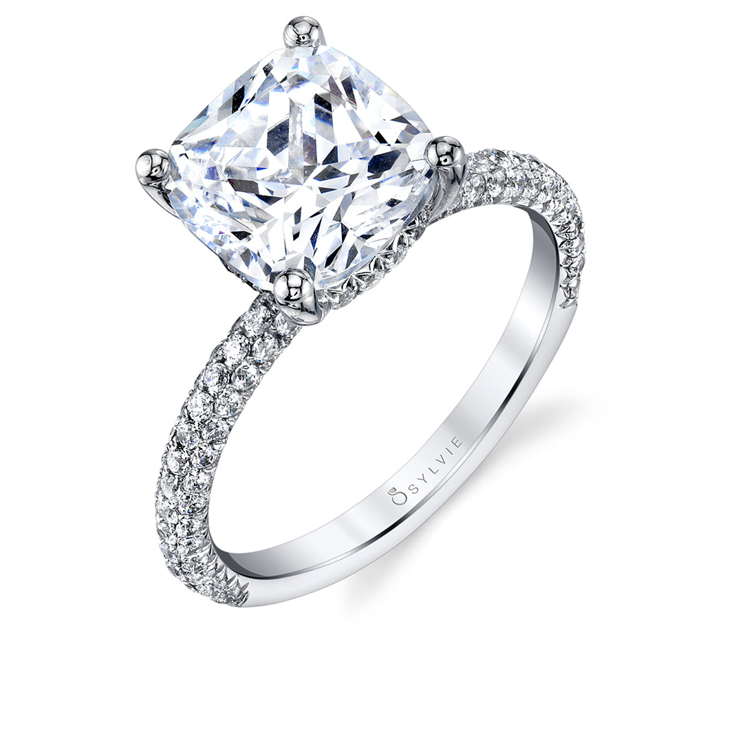 Cushion Cut Classic Pave Engagement Ring - Jayla