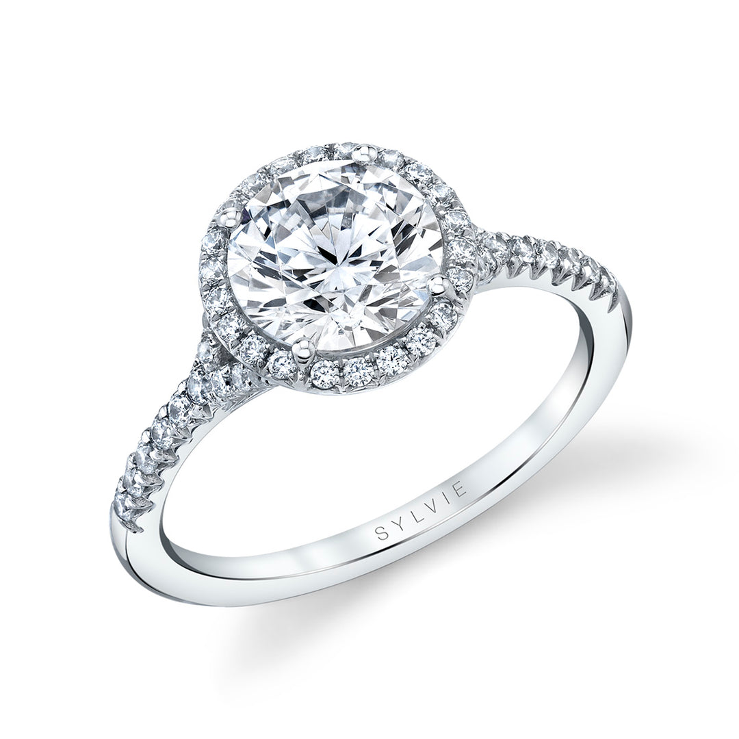 Round Cut Halo Engagement Ring â€“ Alexandra