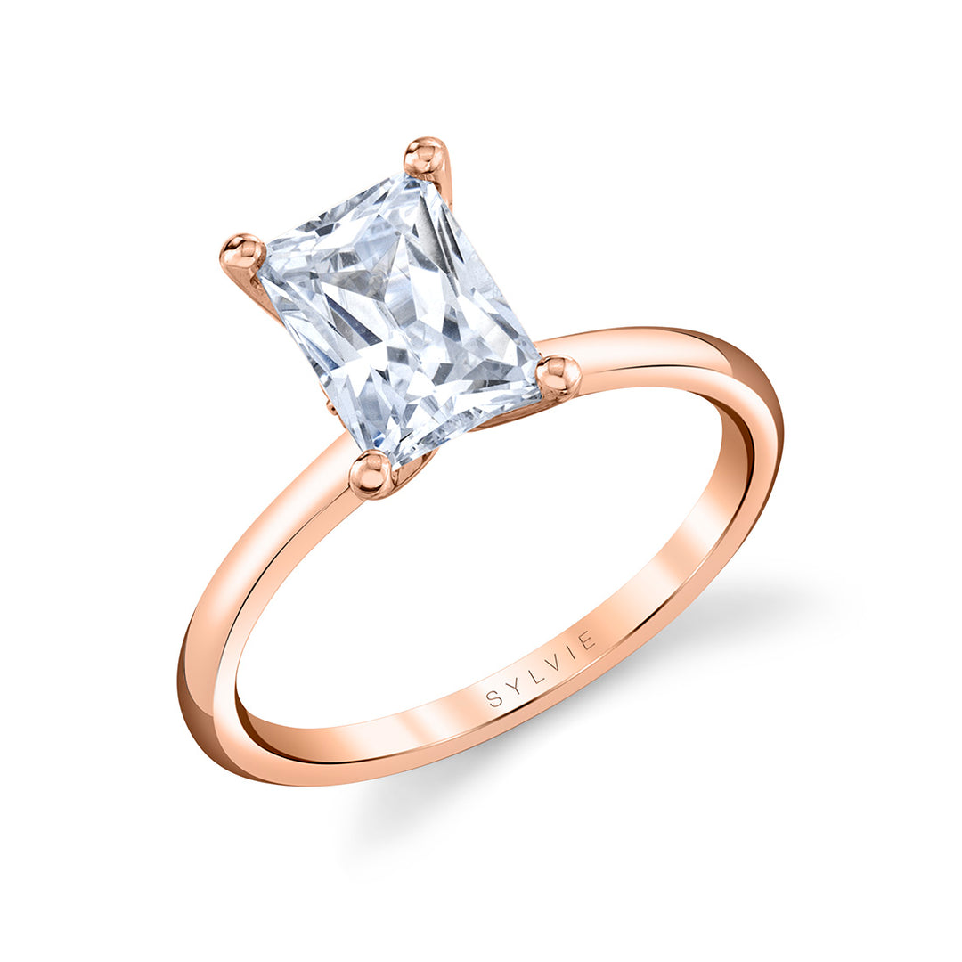 Radiant Cut Solitaire Engagement Ring - Dominique