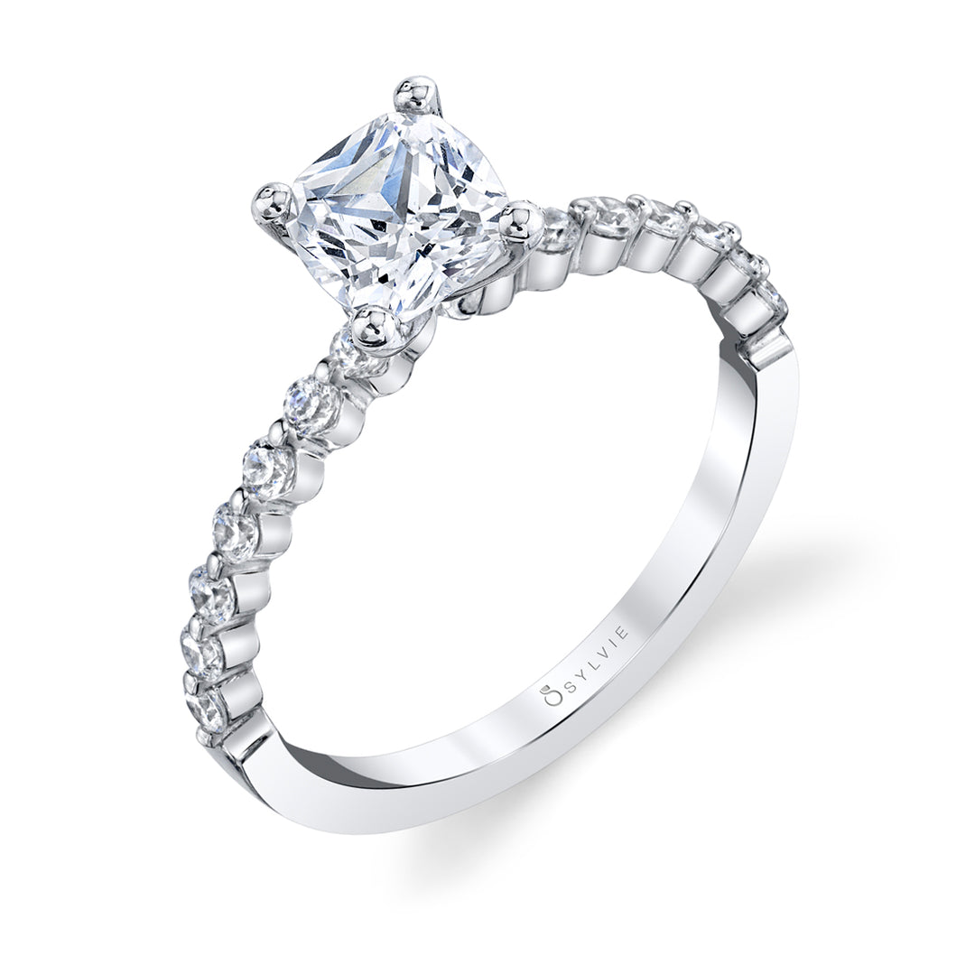 Cushion Cut Classic Engagement Ring - Athena