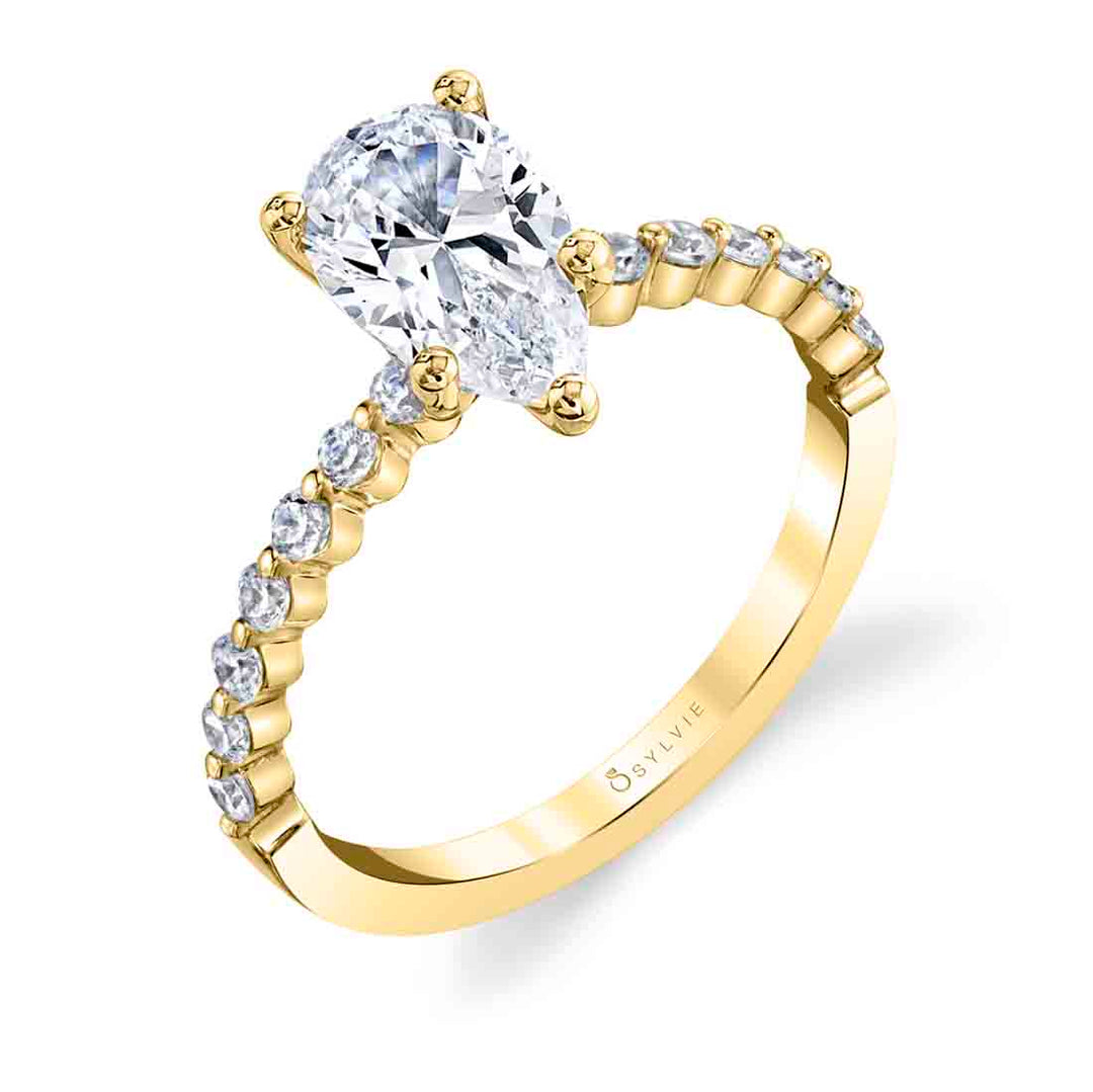 Pear Shaped Classic Engagement Ring - Athena