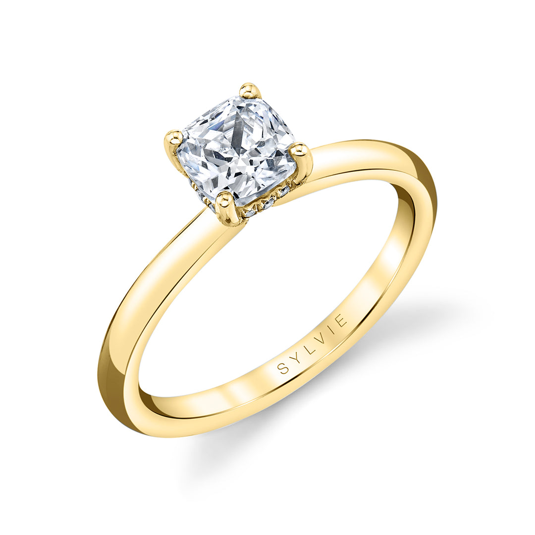 Cushion Cut Solitaire Engagement Ring - Joanna