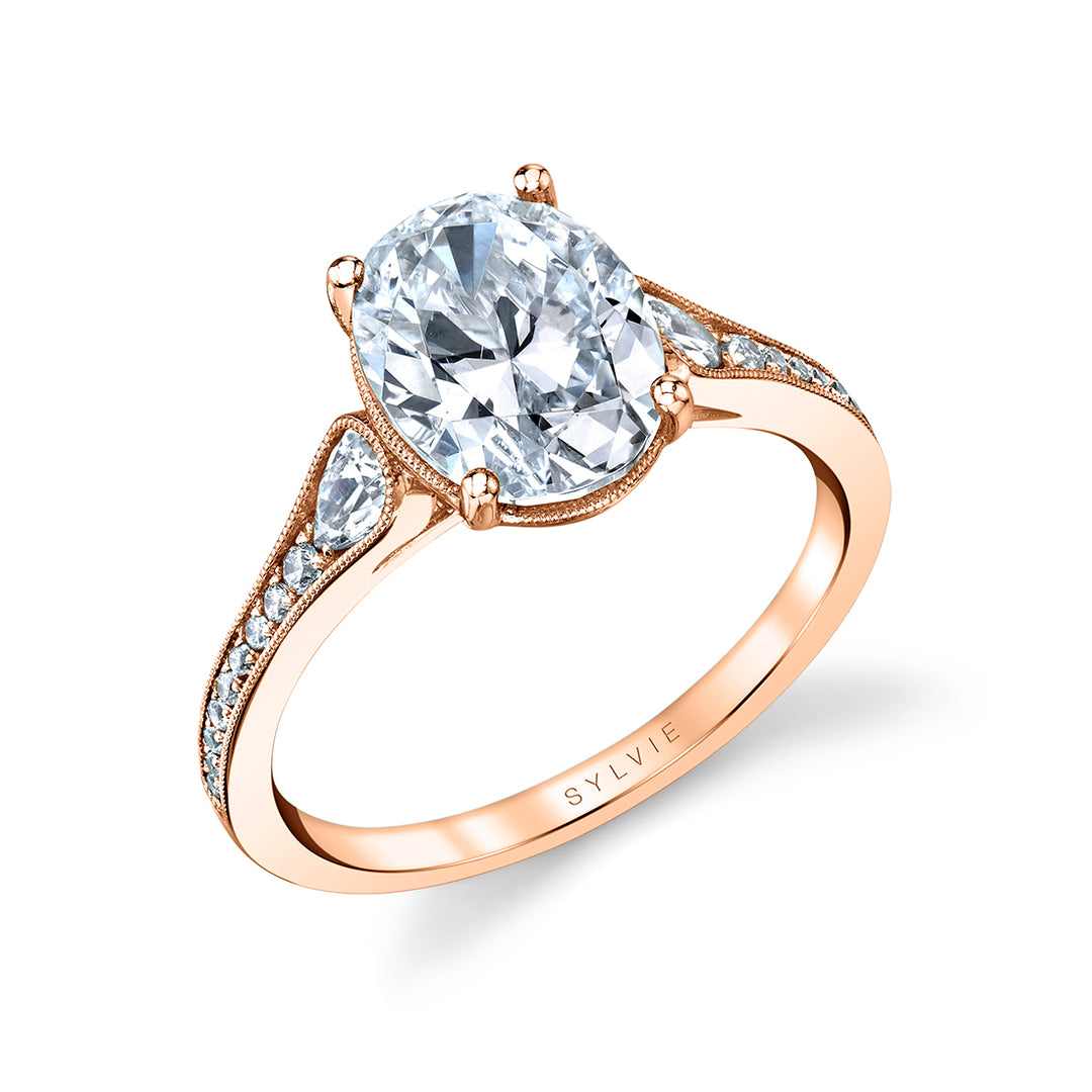 Oval Cut Unique Engagement Ring - Esmeralda