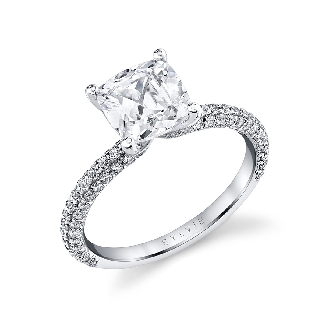 Cushion Cut Classic Pave Engagement Ring - Braylin