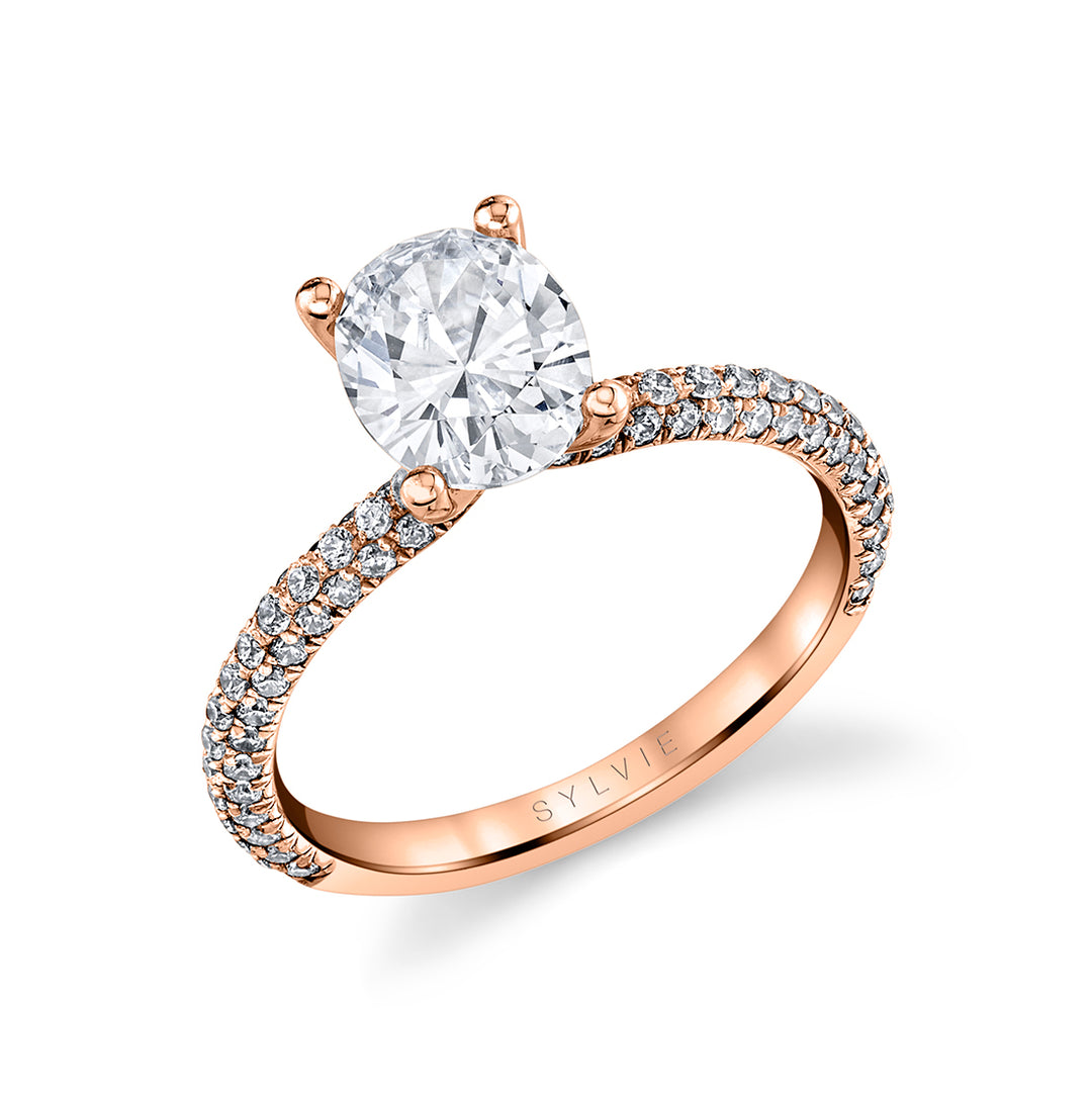 Oval Cut Classic Pave Engagement Ring - Braylin