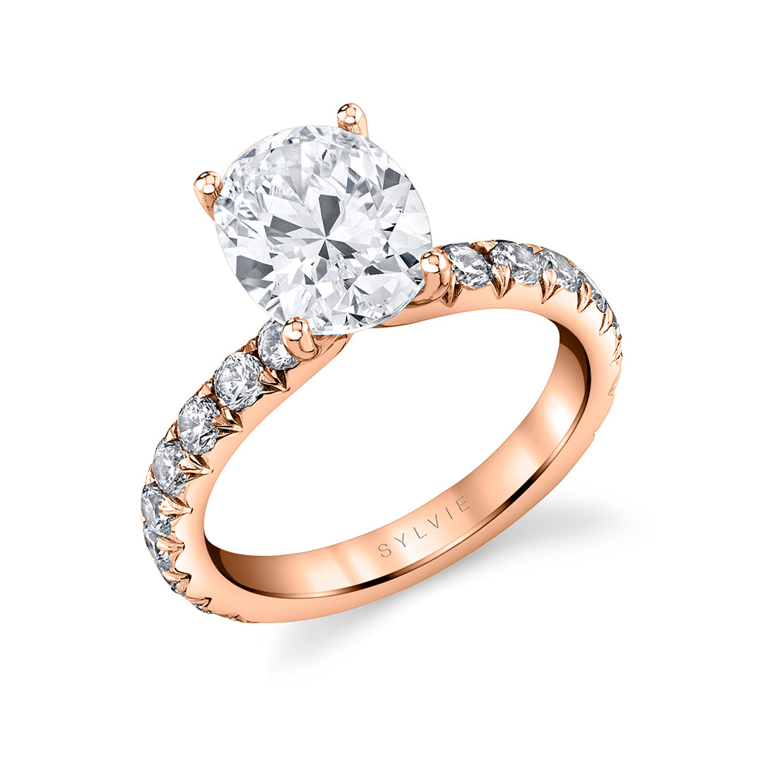 Oval Cut Classic Wide Band Engagement Ring - Marlise