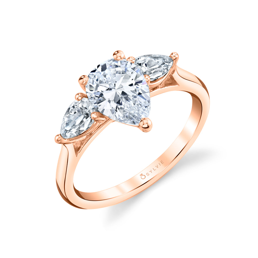 Pear Shaped 1.5 Ct Three Stone Engagement Ring - Martine