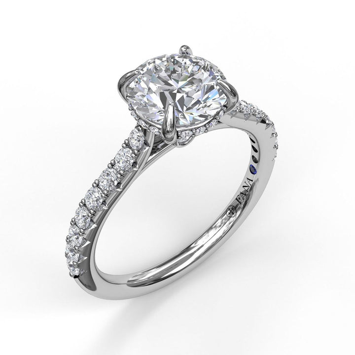 Classic Round Cut Solitaire With Hidden Halo