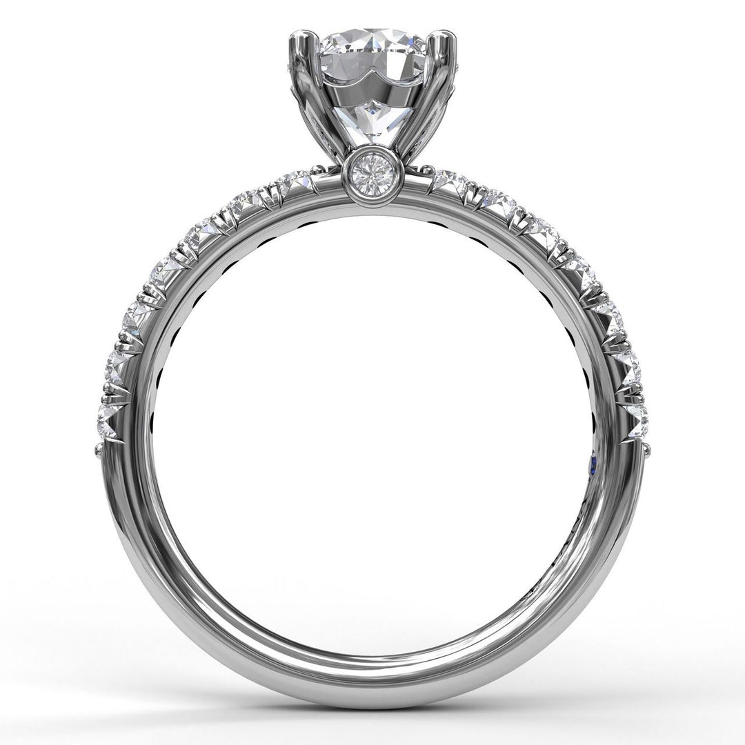 Classic French-Cut Pave Round Solitaire