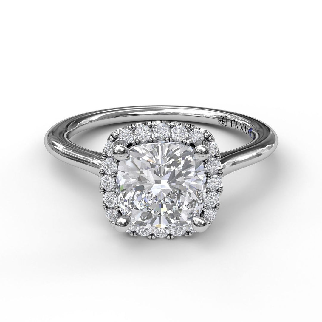 Classic Cushion Halo Engagement Ring