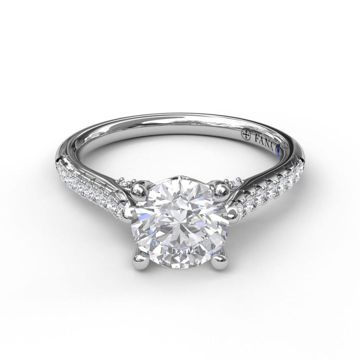 Classic Diamond Engagement Ring with Beautiful Side Detail