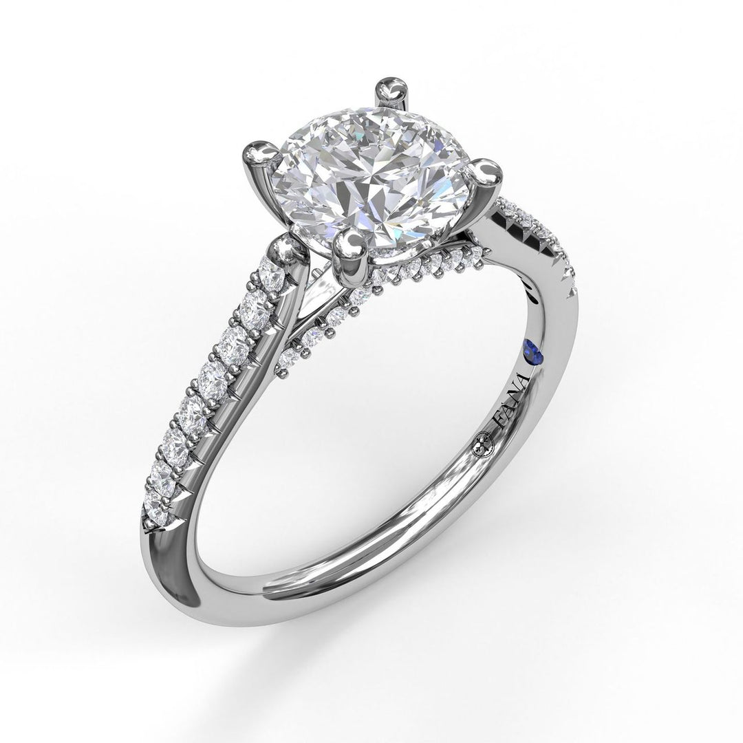 Classic Diamond Engagement Ring with Beautiful Side Detail