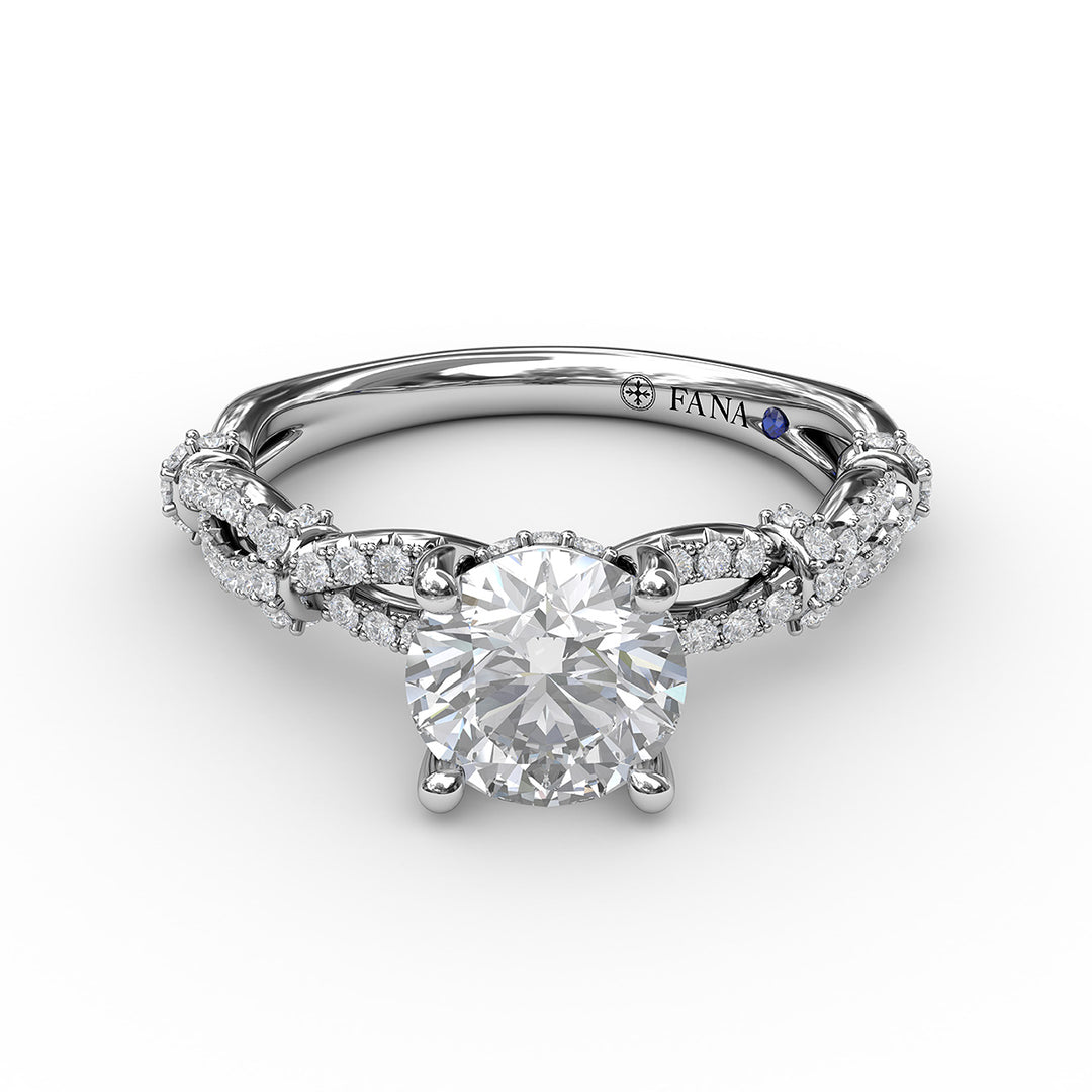 Interwoven Engagement Ring with Delicate Diamond Accents