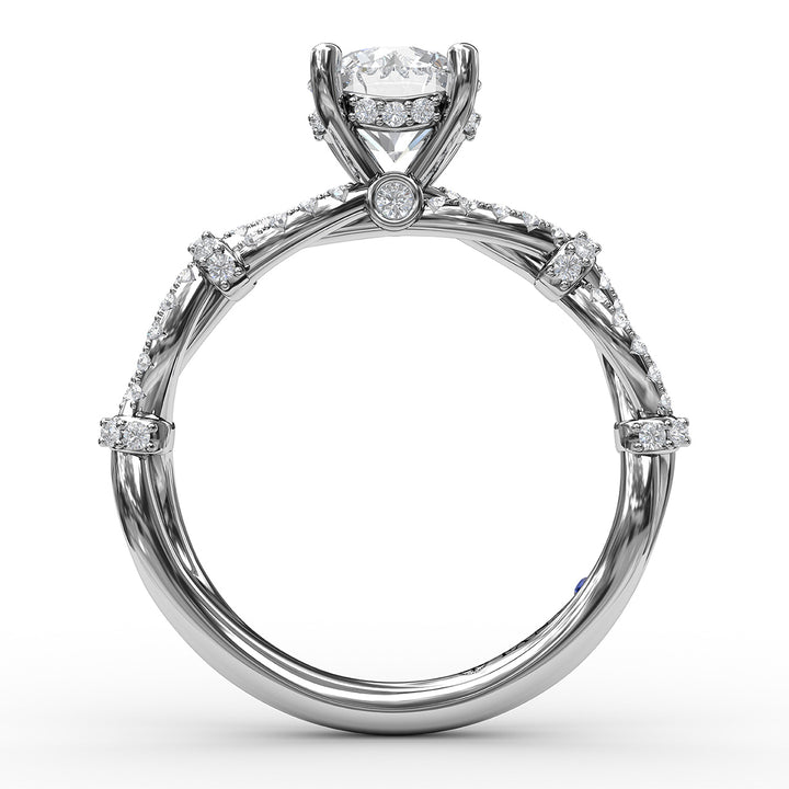 Interwoven Engagement Ring with Delicate Diamond Accents