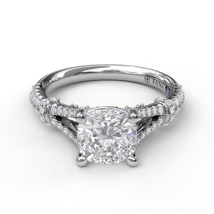 Classic Diamond Engagement Ring with Beautiful Side Detail