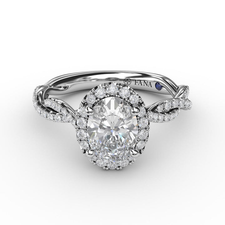 Oval Halo with Diamond Twist Shank