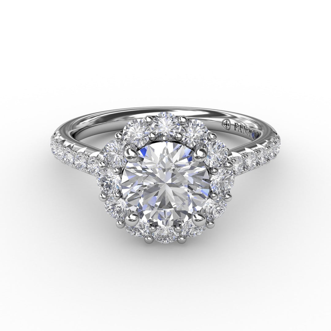 Classic Round Halo Engagement Ring