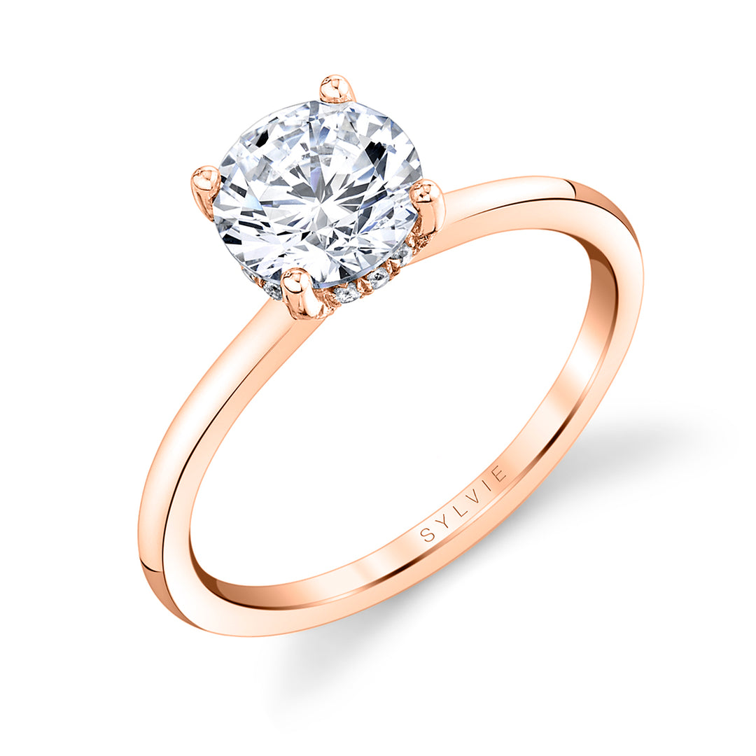 Round Cut High Polish Solitaire Engagement Ring - Carina