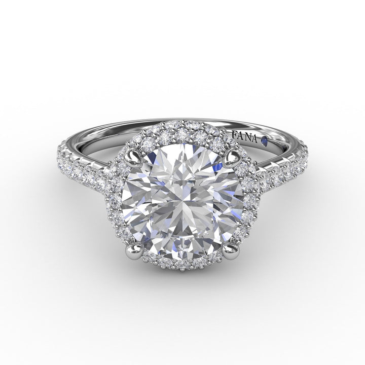 Contemporary Round Diamond Triple Halo Engagement Ring