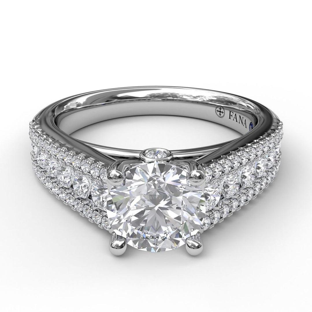 Tapered Shared Prong Engagement Ring