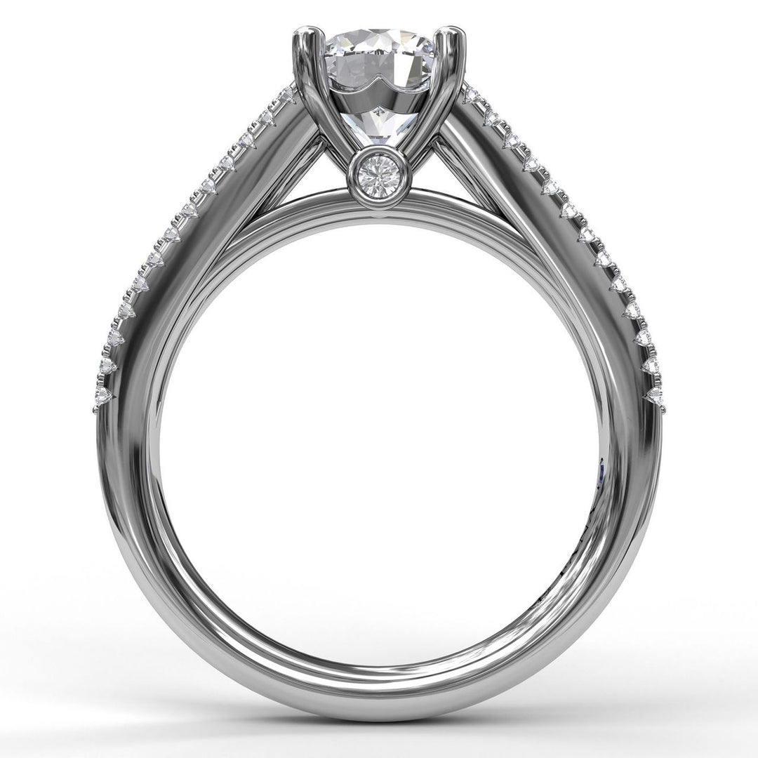 Tapered Shared Prong Engagement Ring