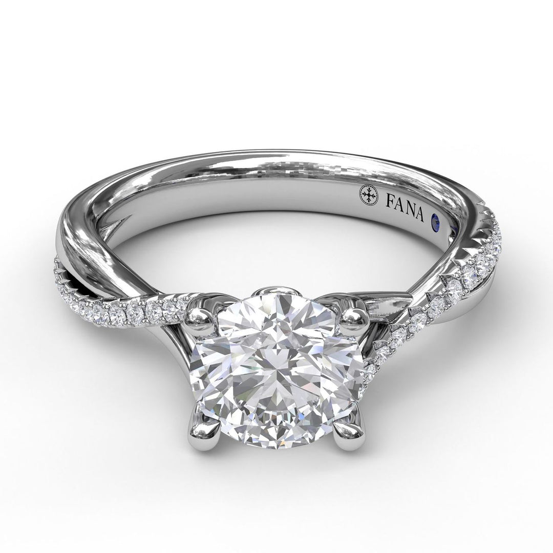 Alternating Diamond Twist Engagement Ring