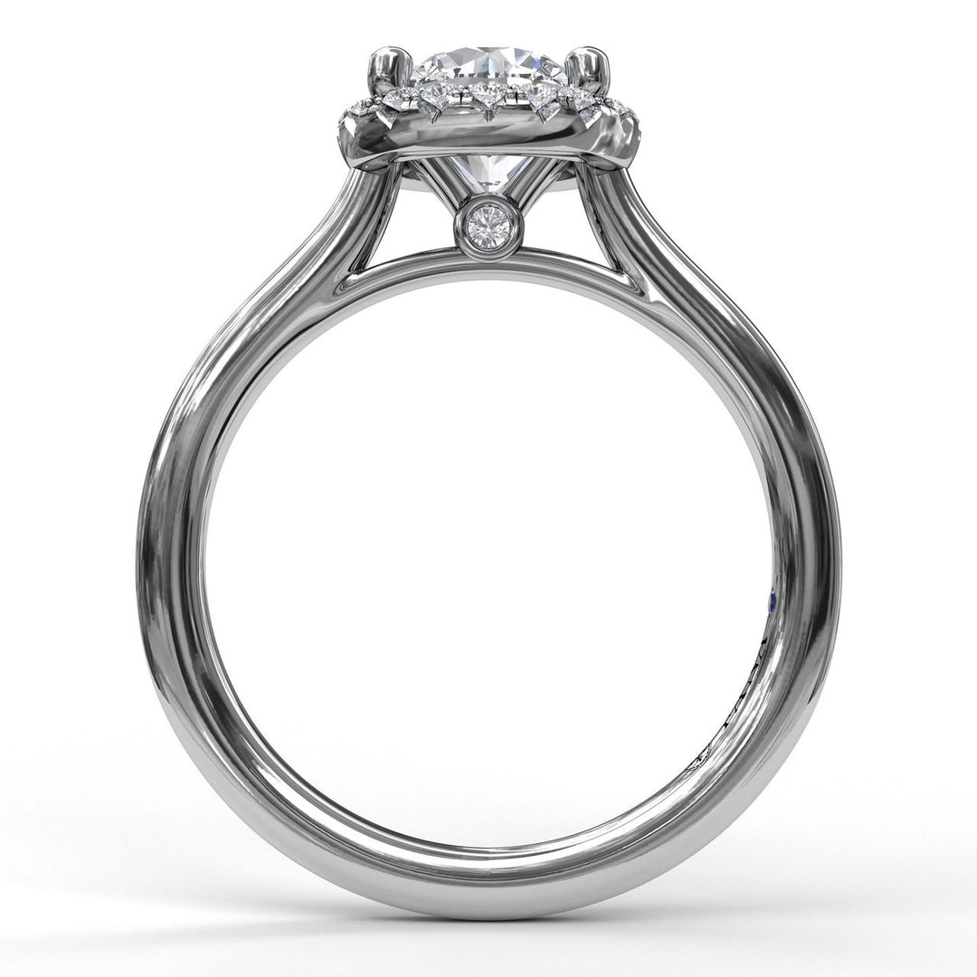 Classic Round Halo Engagement Ring