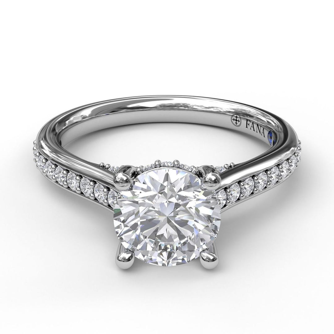 Single Row Detailed Engagement Ring