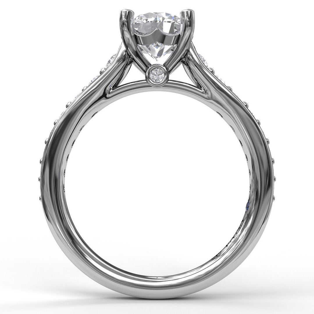 Classic Single Row Diamond Engagement Ring