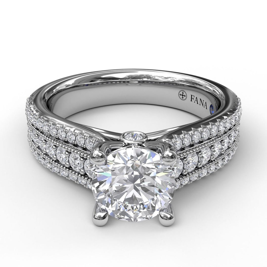 Three Row Stepped Engagement Ring