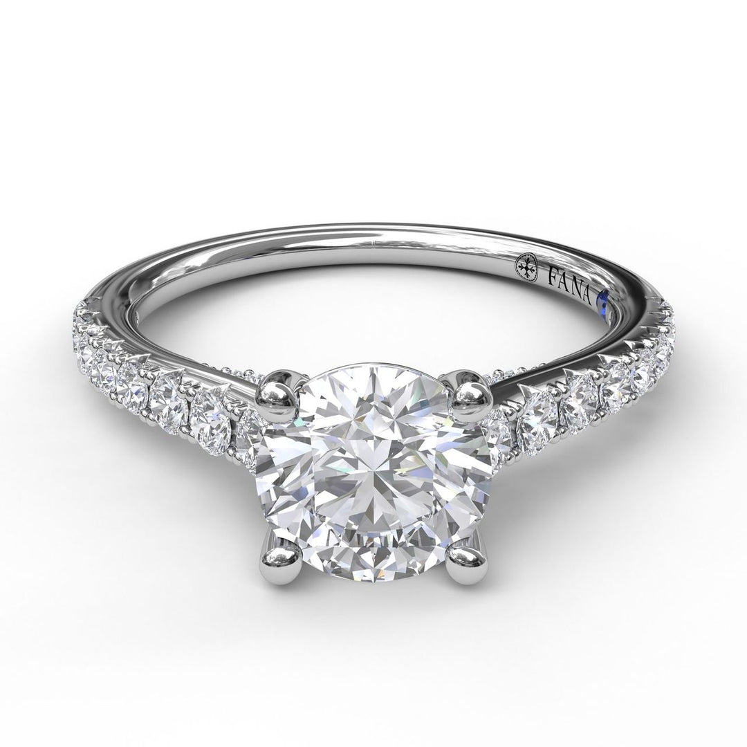 Delicate Classic Engagement Ring with Delicate Side Detail